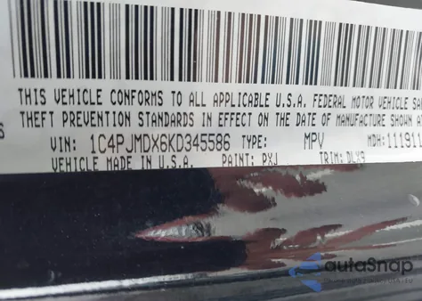 2019 Jeep Cherokee Limited 4X4 из США, поврежденный, VIN 1C4PJMDX6KD345586